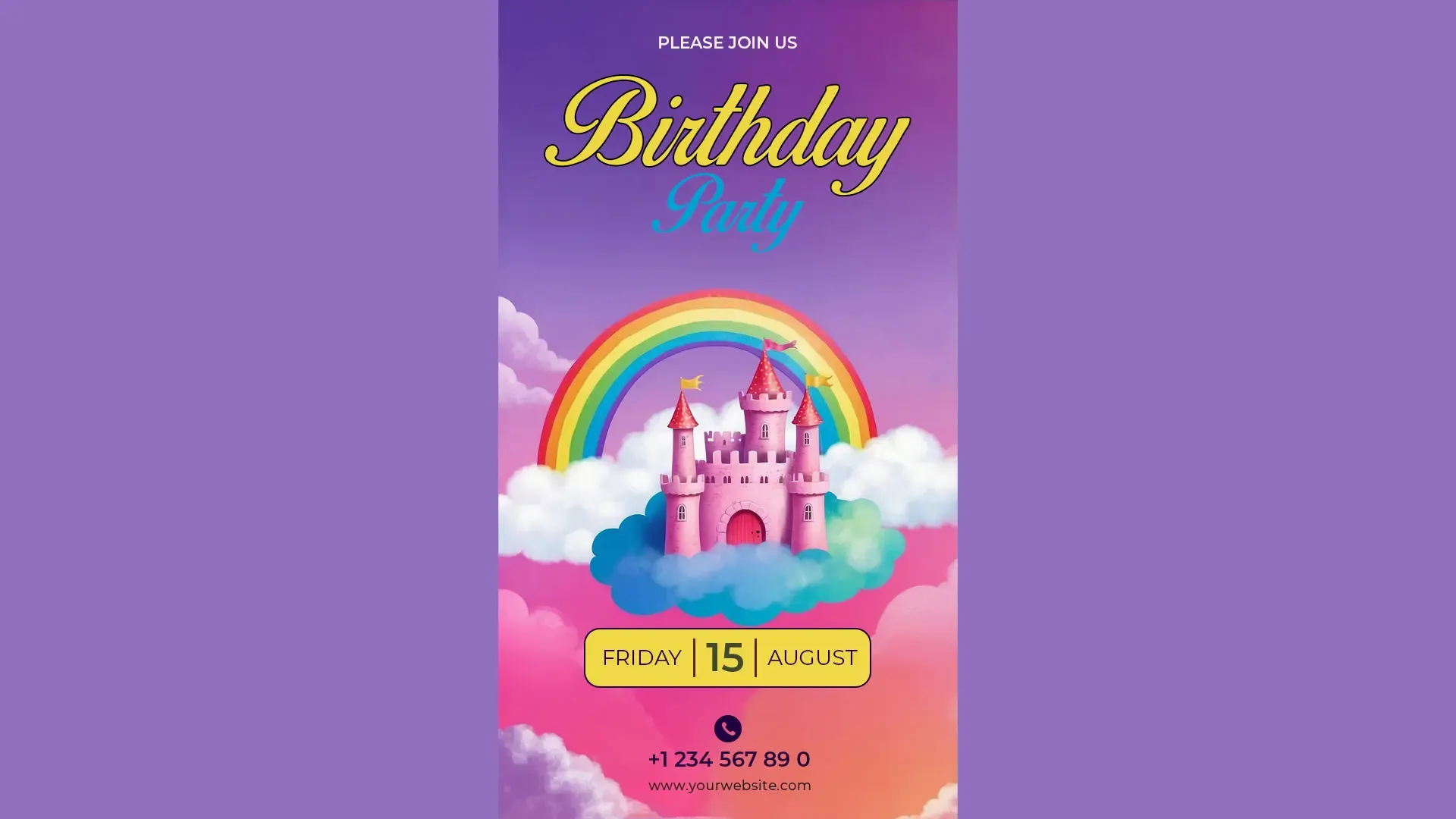 Fairy Tale Birthday Party Invitation Card Instagram Story image